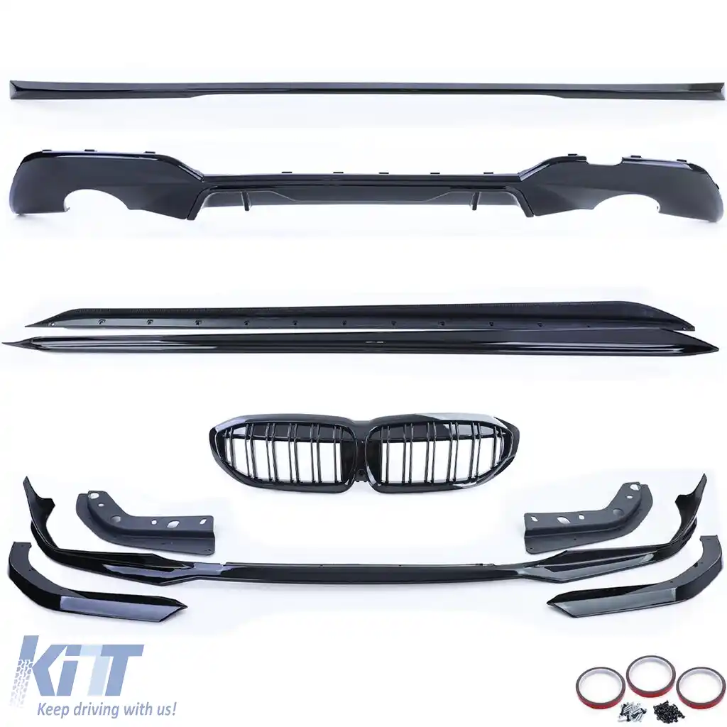 Spoiler, grilă, difuzor, fuste laterale kit de caroserie performant pentru BMW Seria 3 G20 2019-2022-image-6198283