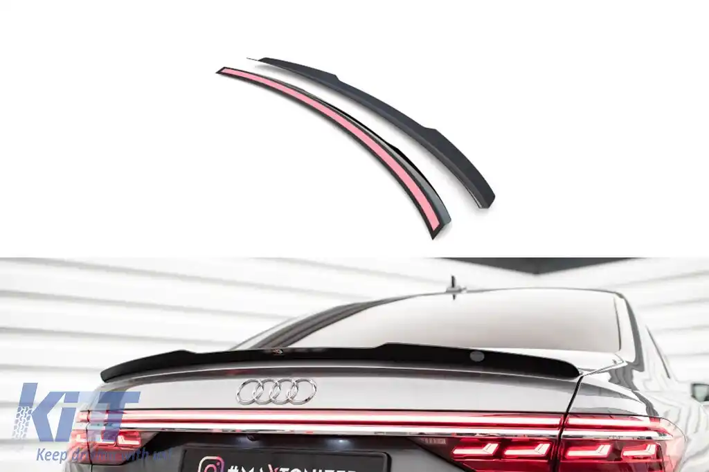 Spoiler Maxton Design potrivit pentru Audi A8, A8 S line 2017-2021, S8 D5 2019-2021, lac negru