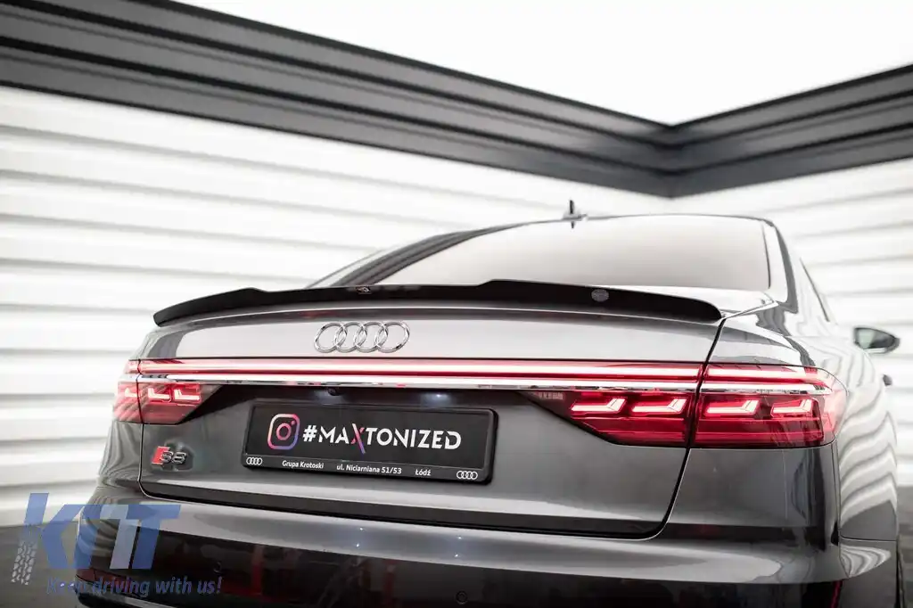 Spoiler Maxton Design potrivit pentru Audi A8, A8 S line 2017-2021, S8 D5 2019-2021, lac negru-image-6140506
