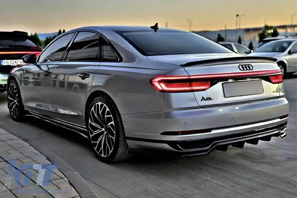 Spoiler Maxton Design potrivit pentru Audi A8, A8 S line 2017-2021, S8 D5 2019-2021, lac negru-image-6140508