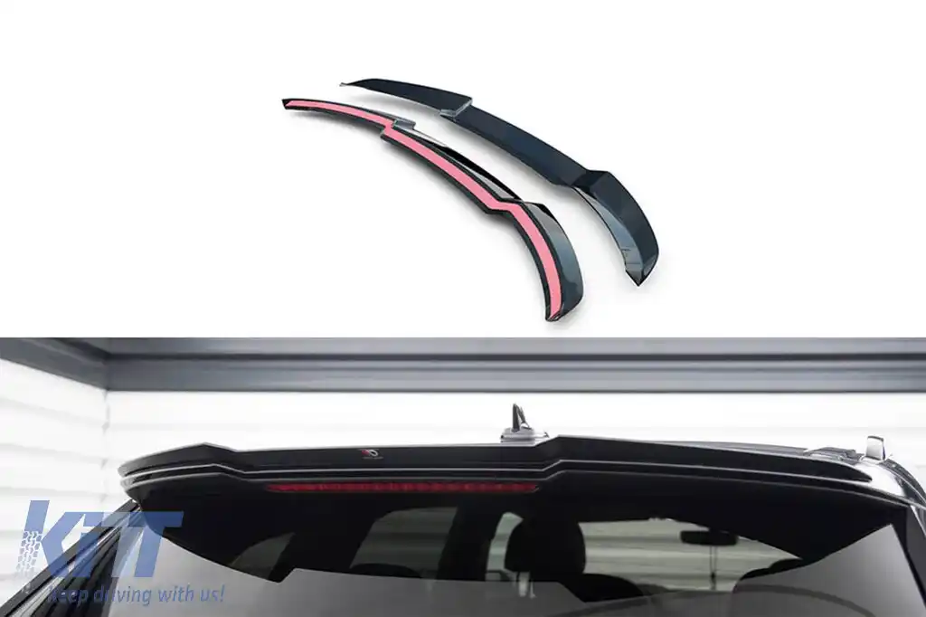 Spoiler Maxton Design potrivit pentru Audi Q7 S-Line, SQ7, capac de bagaje, 2015-2019, 2019-2023, după 2023, lac negru