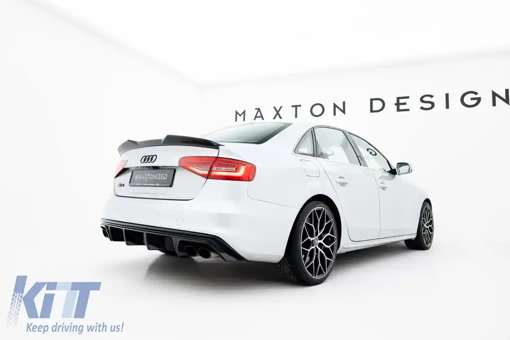 Spoiler Maxton Design potrivit pentru Audi S4 B8 sedan 2012-2015, lac negru-image-6235918