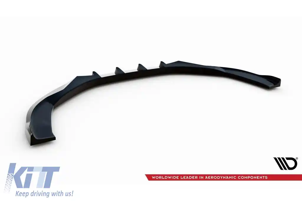 Spoiler Maxton Design potrivit pentru bara de protecție frontală a Audi A8 D4 2013-2017, lac negru-image-6140224