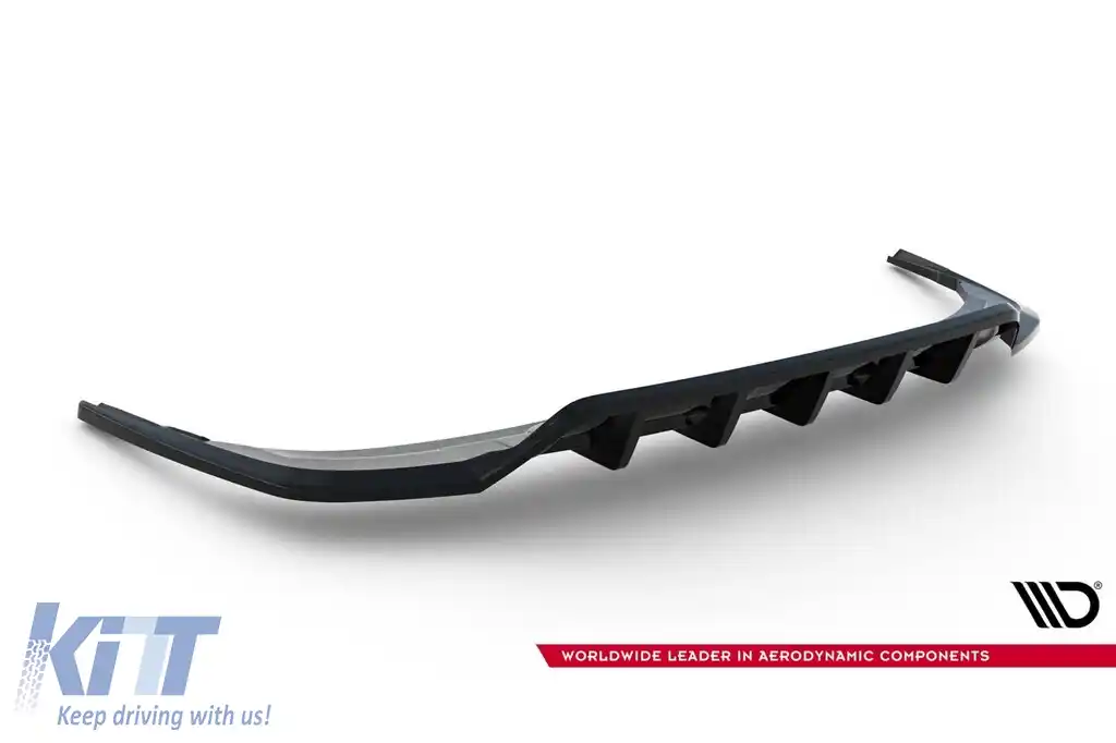 Spoiler Maxton Design potrivit pentru bara de protecție S-Line din spate a Audi Q7 2019-2023, lac negru