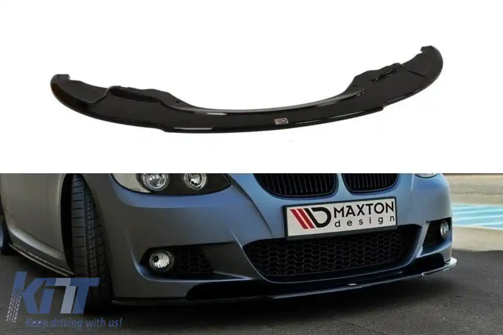 Spoiler Maxton Design potrivit pentru bara de protecție frontală M Technik pe BMW Seria 3 E92 2006-2010, lac negru