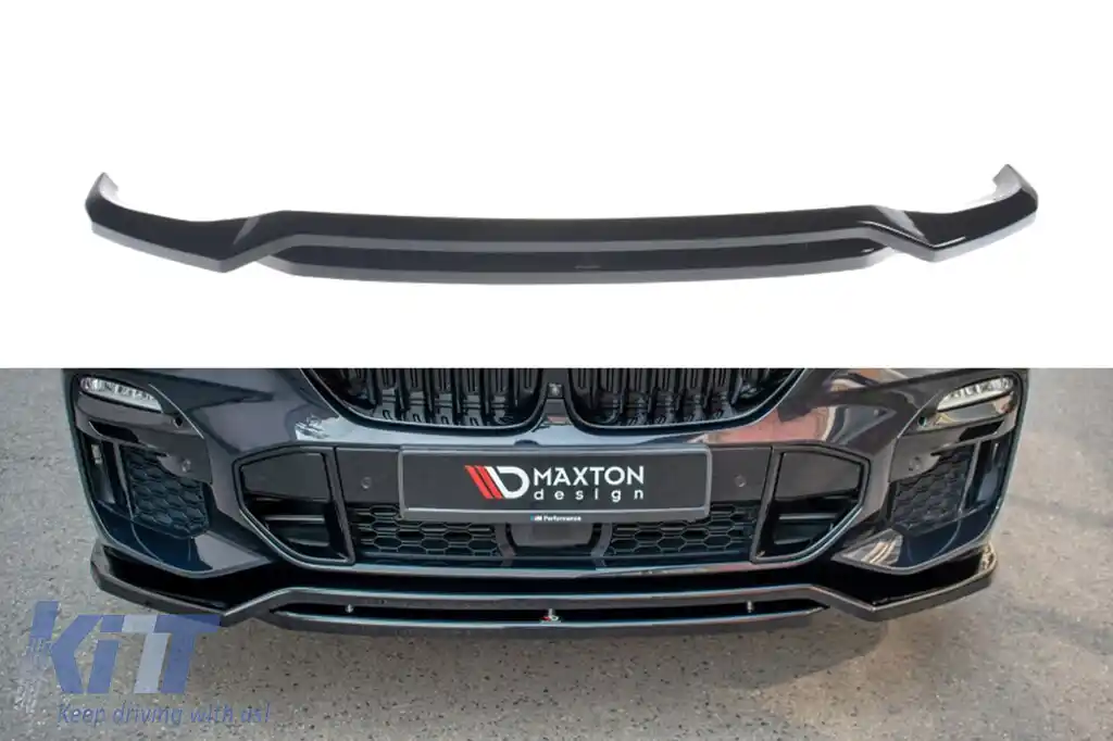 image-59-Spoiler Maxton Design potrivit pentru bara de protecție frontală M Technik pentru BMW X5 G05 după 2018, lac negru