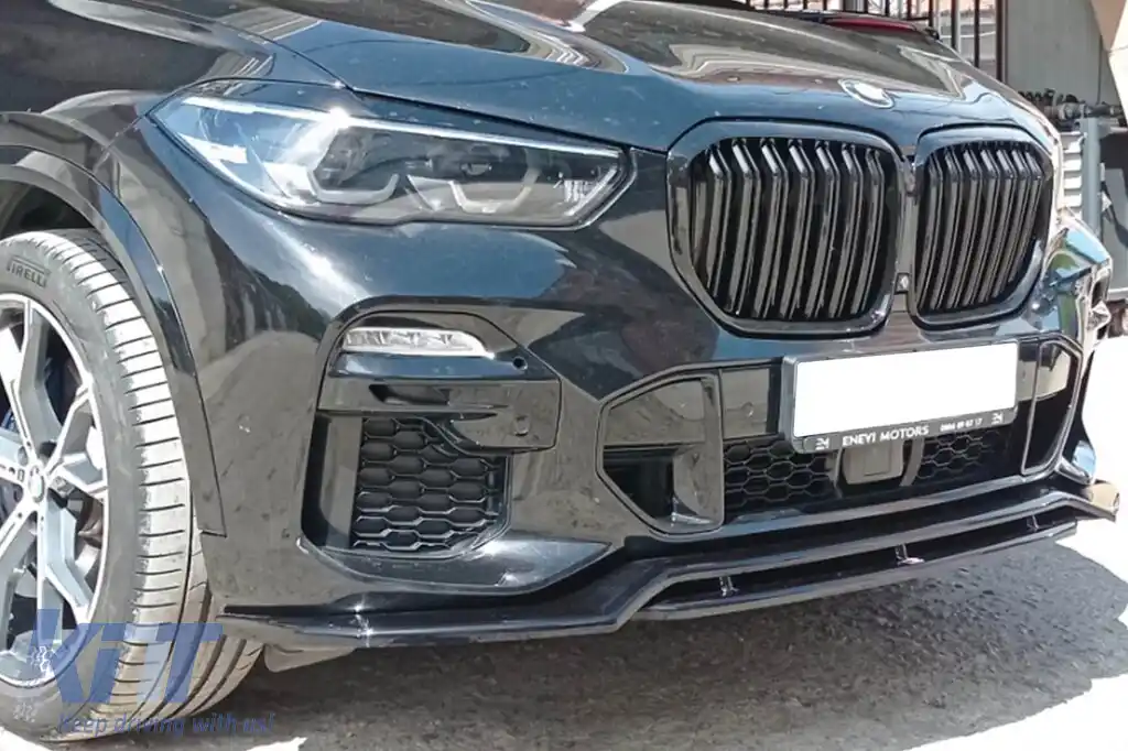 Spoiler Maxton Design potrivit pentru bara de protecție frontală M Technik pentru BMW X5 G05 după 2018, lac negru-image-6144179