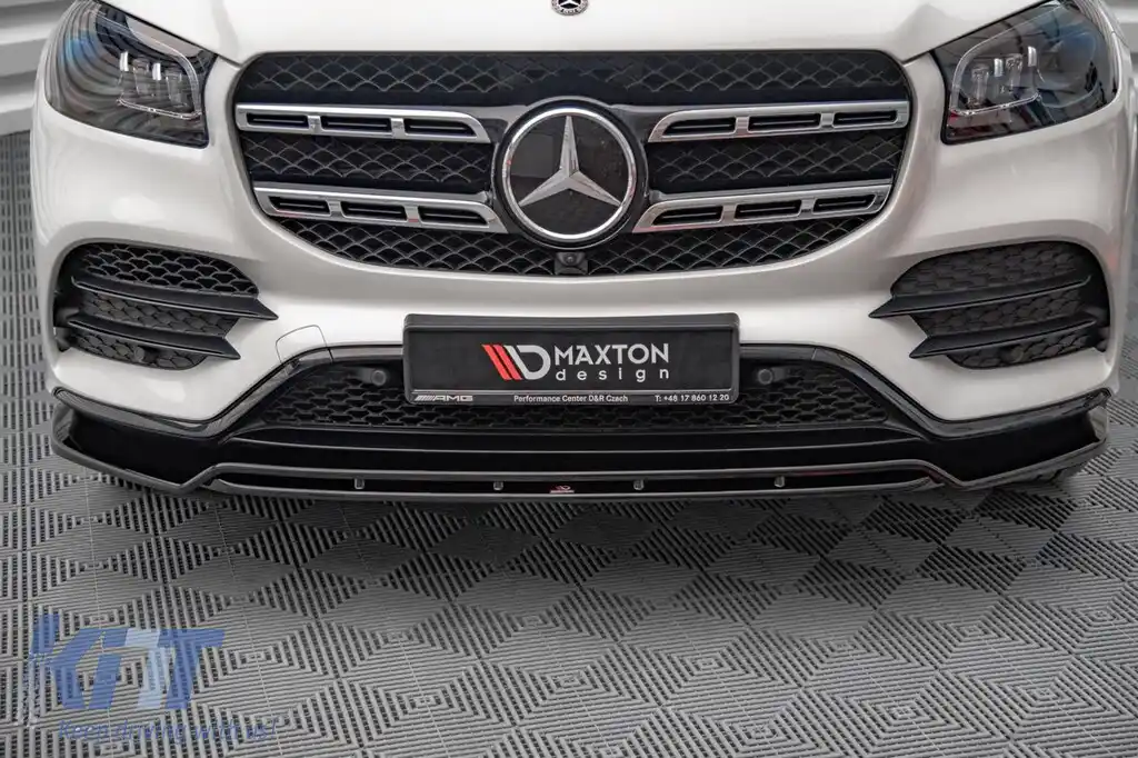 Spoiler Maxton Design potrivit pentru bara de protecție frontală A Design line pe Mercedes GLS X167 după 2019, culoare carbon