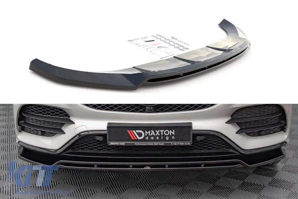 Spoiler Maxton Design potrivit pentru bara de protecție frontală A Design line a Mercedes GLS X167 după 2019, lac negru