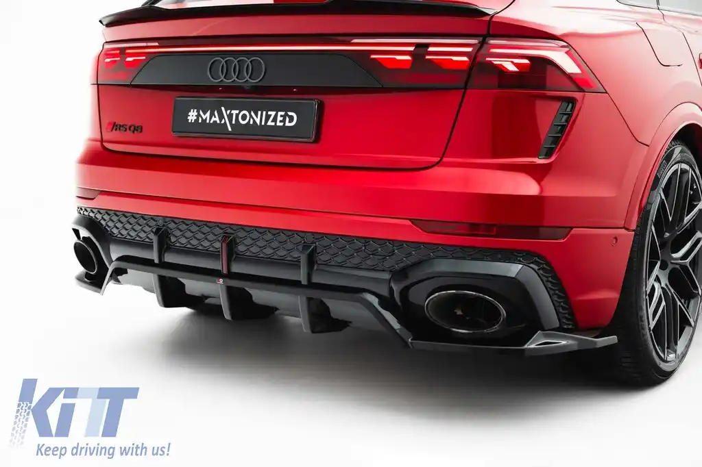Spoiler Maxton Design potrivit pentru bara de protecție spate a Audi RSQ8 după 2023, lac negru-image-6235875