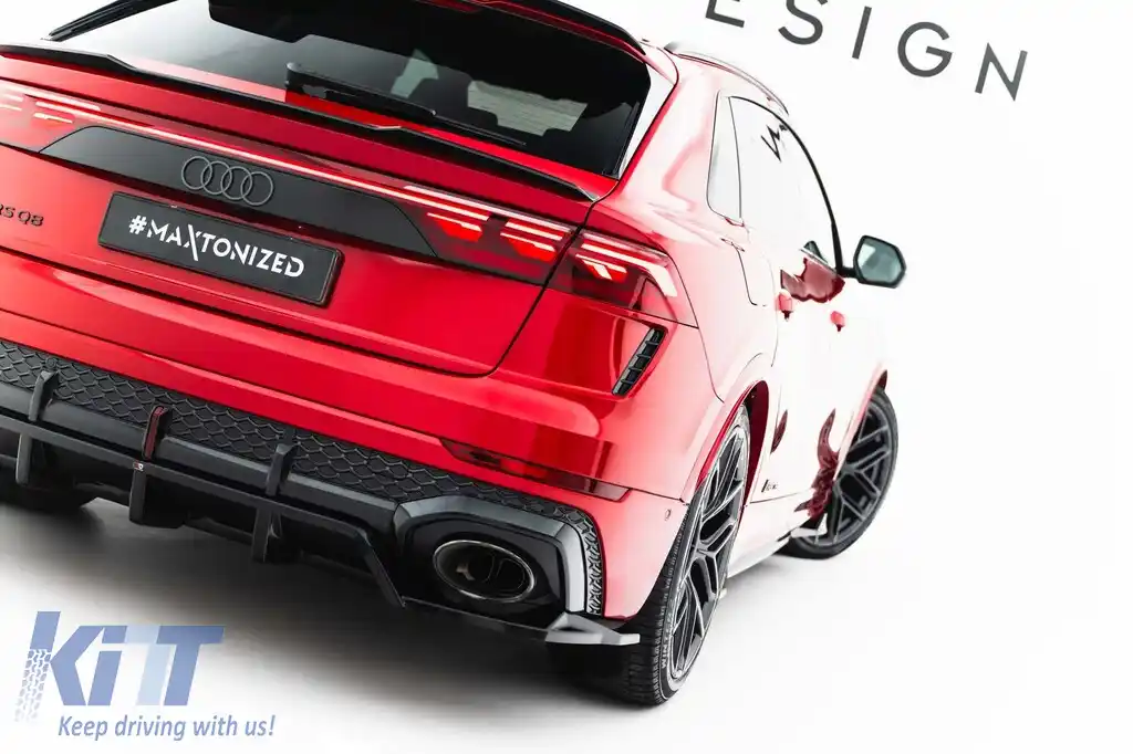 Spoiler Maxton Design potrivit pentru bara de protecție spate a Audi RSQ8 după 2023, lac negru-image-6235876