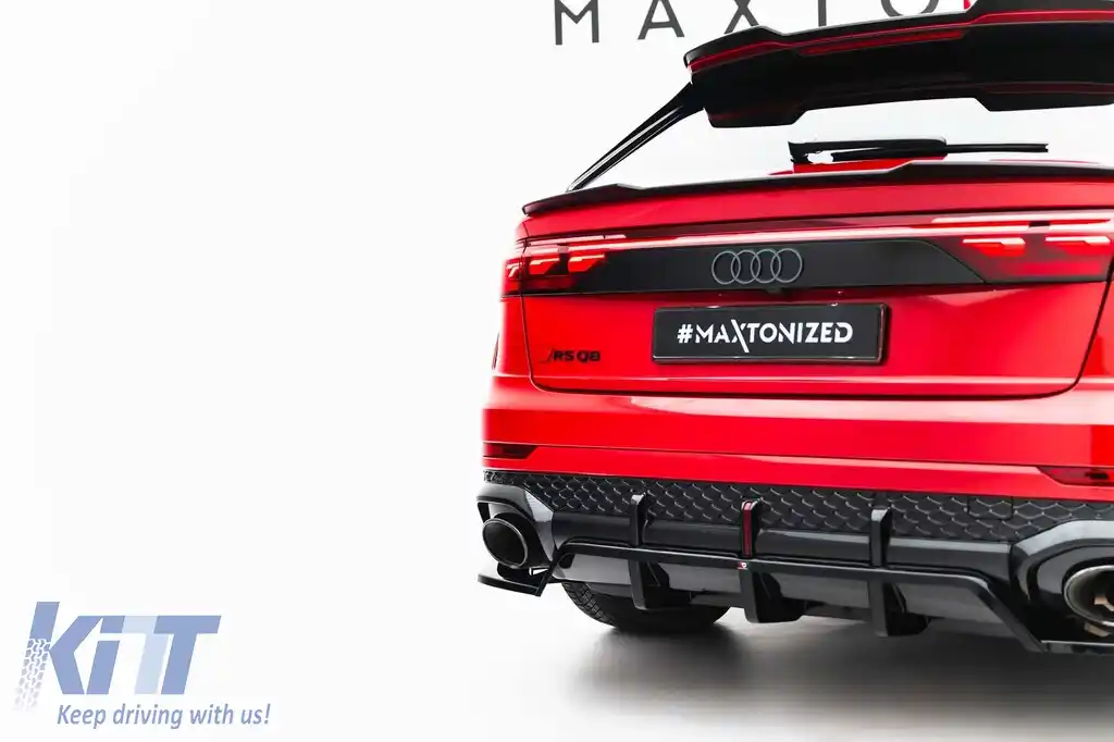 Spoiler Maxton Design potrivit pentru bara de protecție spate a Audi RSQ8 după 2023, lac negru-image-6235877