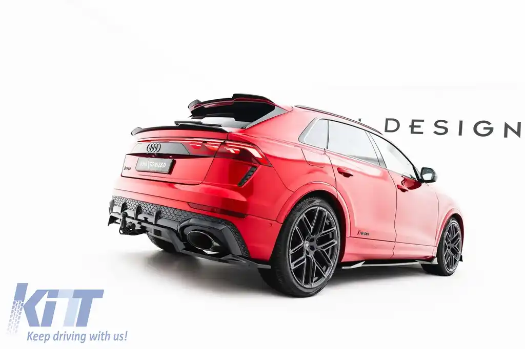 Spoiler Maxton Design potrivit pentru bara de protecție spate a Audi RSQ8 după 2023, lac negru-image-6235880