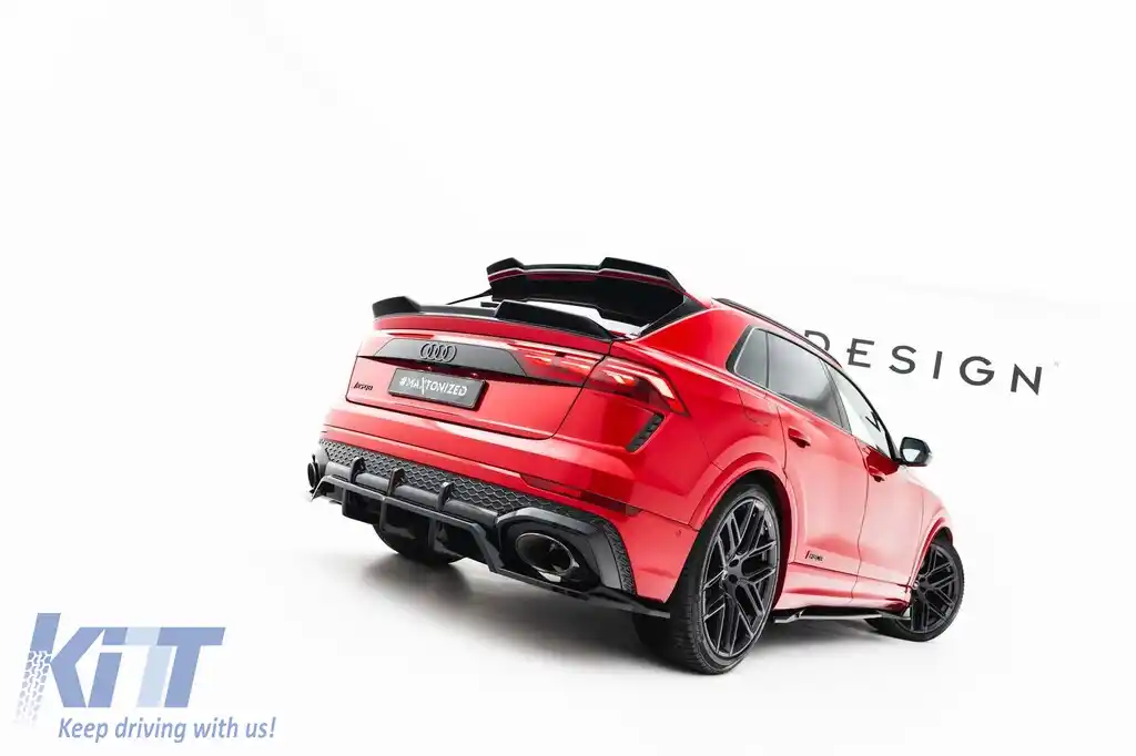 Spoiler Maxton Design potrivit pentru bara de protecție spate a Audi RSQ8 după 2023, lac negru-image-6235881