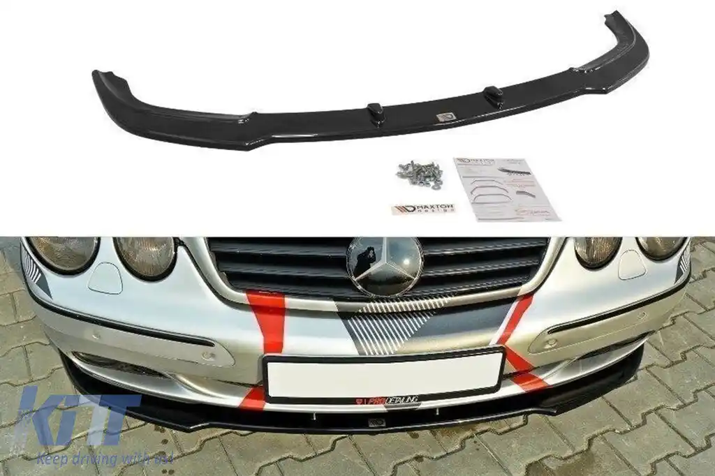 Spoiler Maxton Design potrivit pentru bara de protecție frontală standard a Mercedes CL C215 1999-2006, lac negru