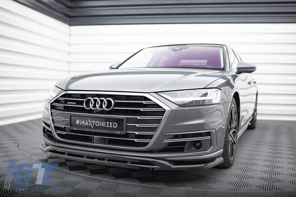 Spoiler Maxton Design potrivit pentru bara din față a Audi A8 D5 2017-2021, lac negru-image-6140251