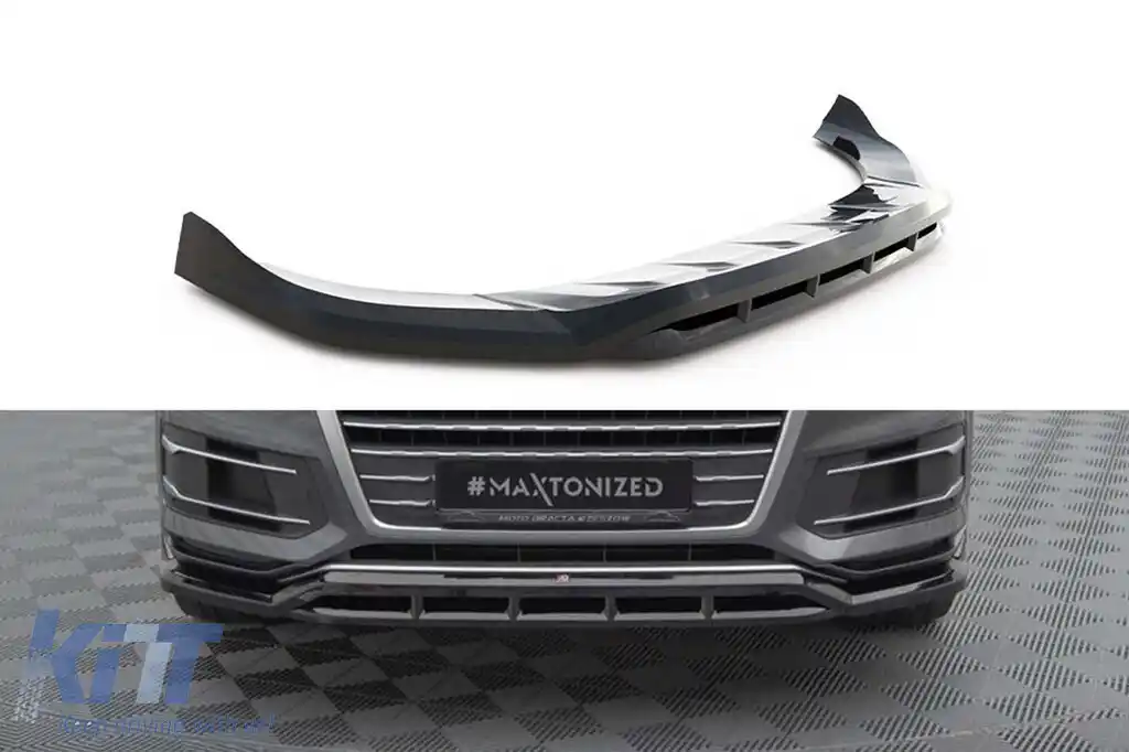 Spoiler Maxton Design potrivit pentru bara din față a Audi Q7 2015-2019, lac negru