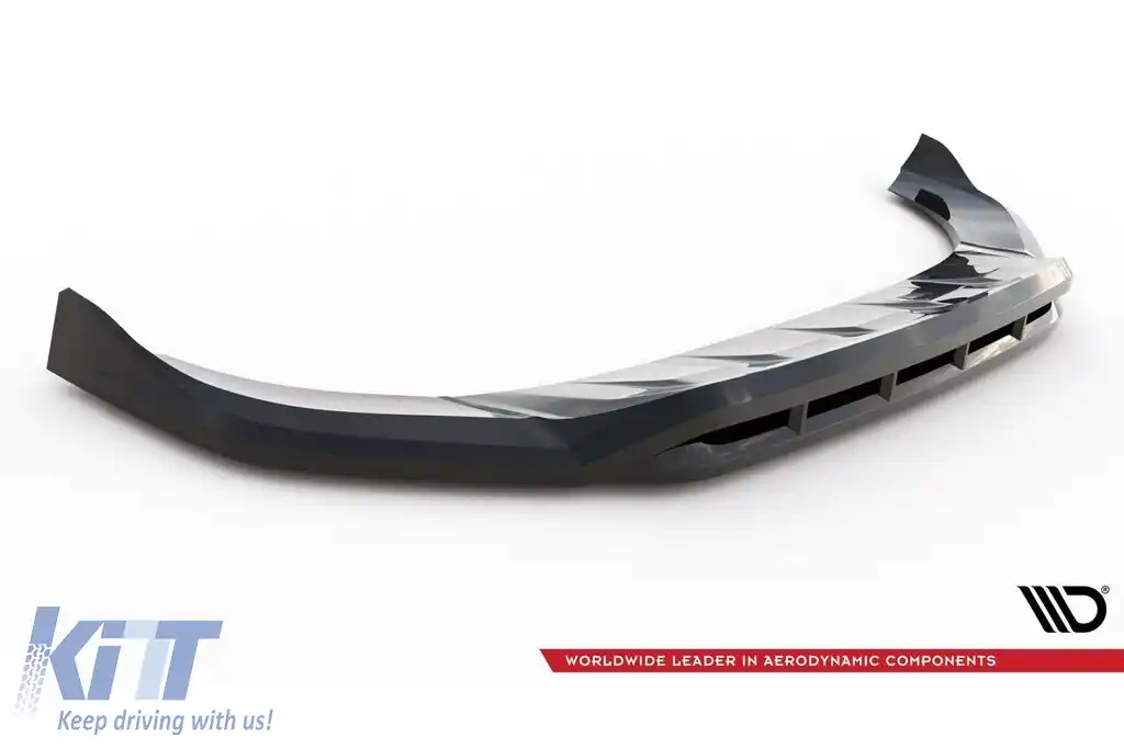 Spoiler Maxton Design potrivit pentru bara din față a Audi Q7 2015-2019, lac negru-image-6140273