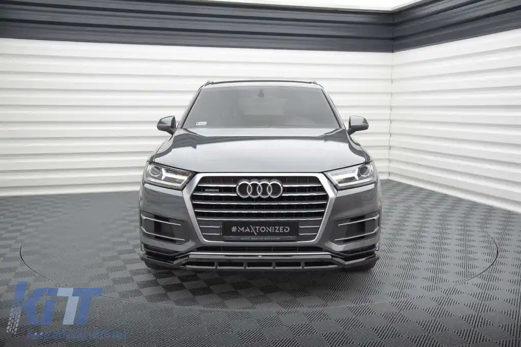 Spoiler Maxton Design potrivit pentru bara din față a Audi Q7 2015-2019, lac negru-image-6140275