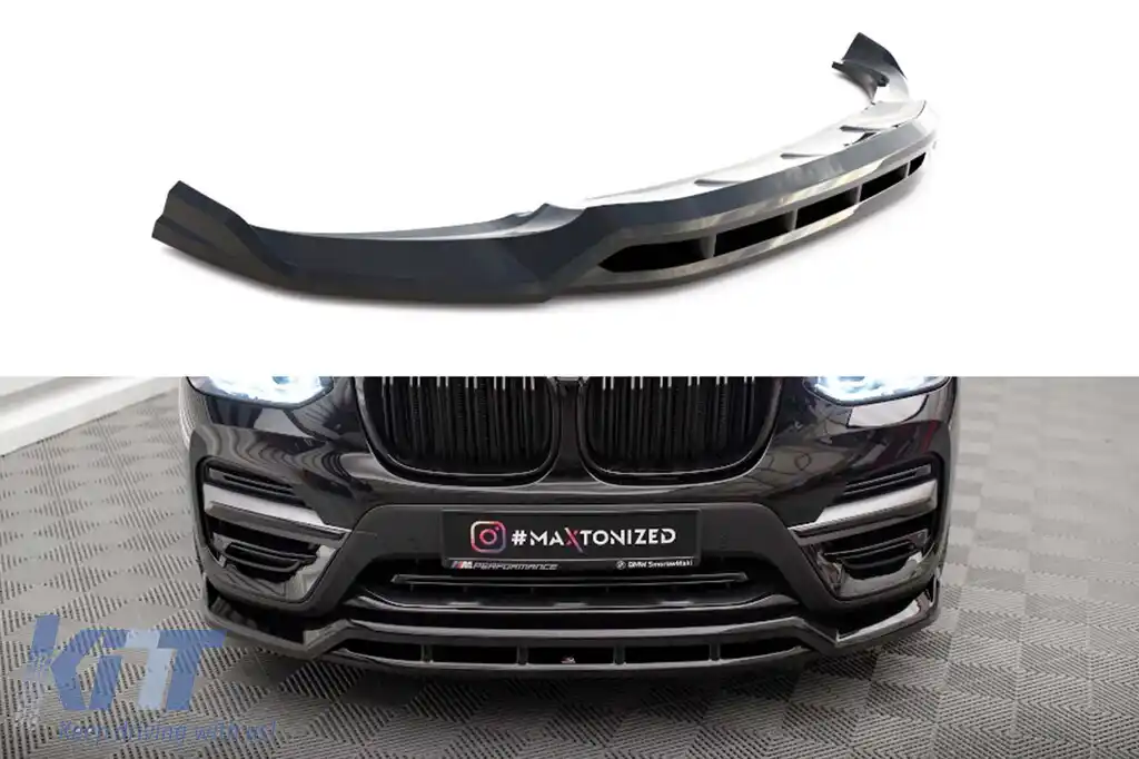 Spoiler Maxton Design potrivit pentru bara din față a BMW X3 G01 2017-2021, lac negru