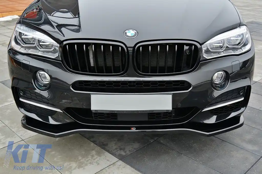 Spoiler Maxton Design potrivit pentru bara din față pentru BMW X5 F15 cu pachet M 2013-2018, culoare carbon