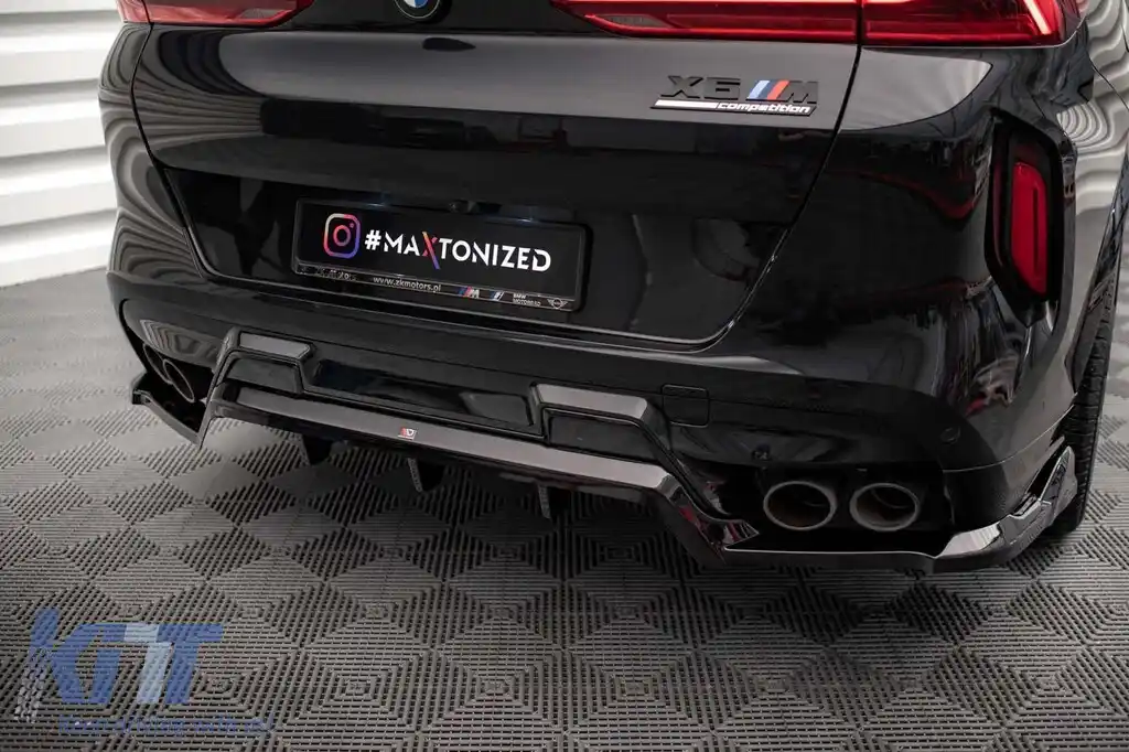 Spoiler Maxton Design potrivit pentru bara din spate a BMW X6M F96 după 2020, lac negru-image-6236422