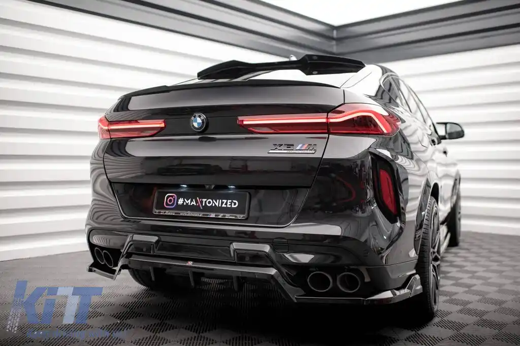 Spoiler Maxton Design potrivit pentru bara din spate a BMW X6M F96 după 2020, lac negru-image-6236426