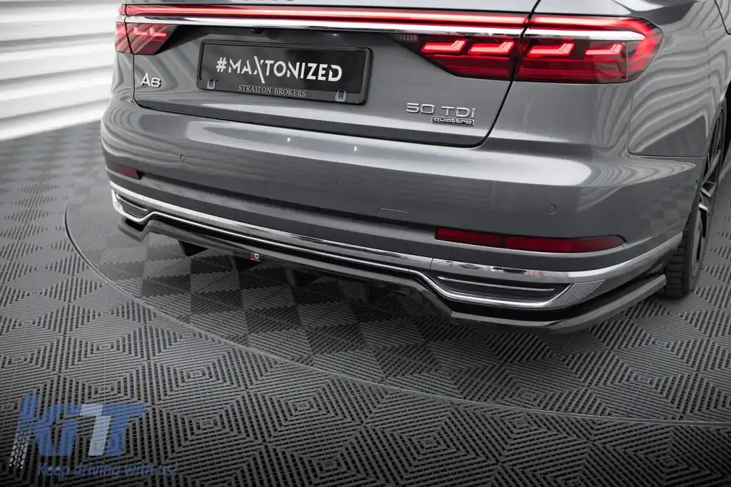 Spoiler Maxton Design potrivit pentru bara spate a Audi A8 D5 2017-2021, lac negru-image-6140257