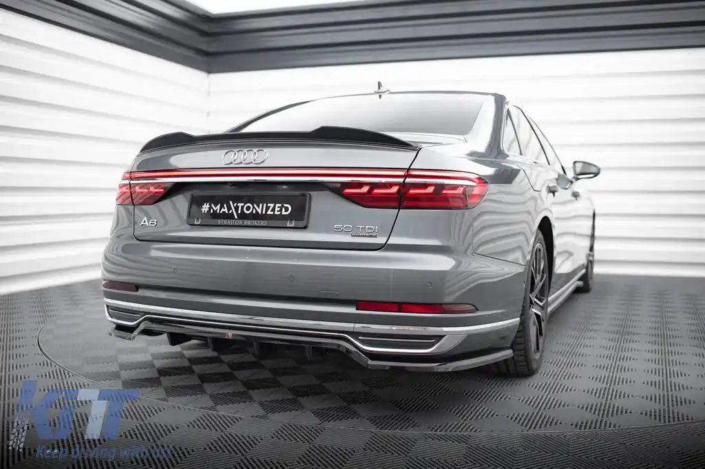 Spoiler Maxton Design potrivit pentru bara spate a Audi A8 D5 2017-2021, lac negru-image-6140259