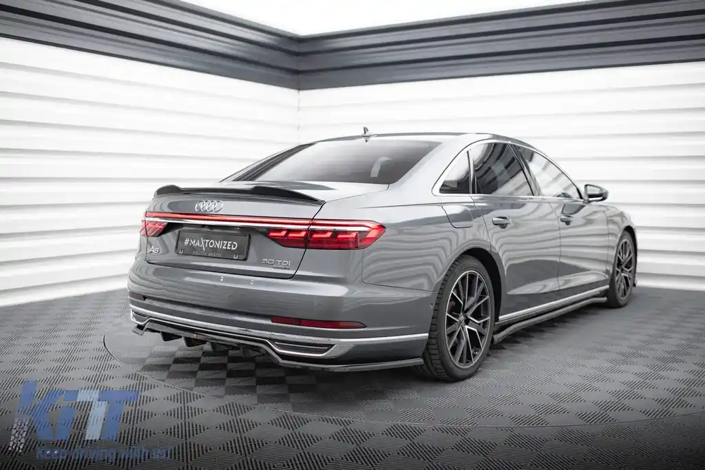 Spoiler Maxton Design potrivit pentru bara spate a Audi A8 D5 2017-2021, lac negru-image-6140260