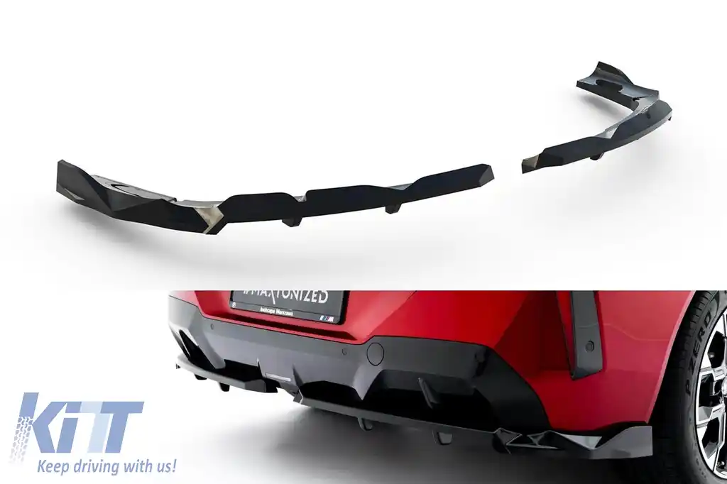 Spoiler Maxton Design potrivit pentru bara spate a BMW X3 G45 cu pachet M după 2024, lac negru