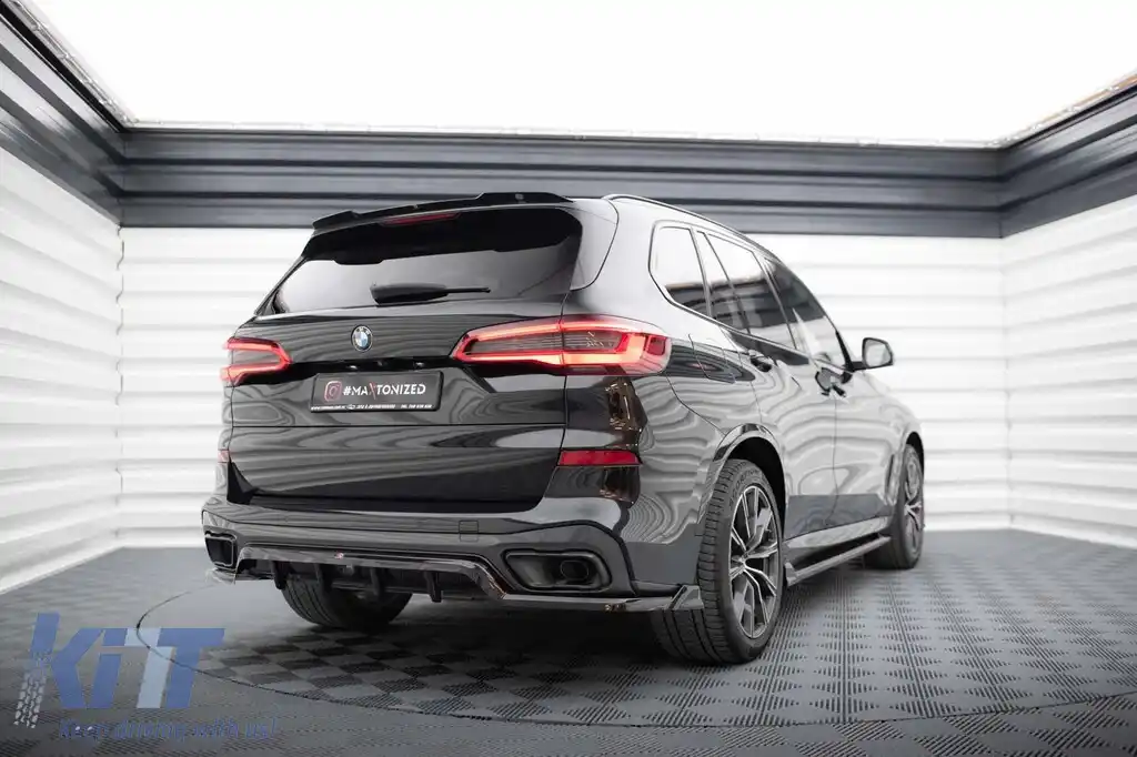 Spoiler Maxton Design potrivit pentru bara spate a BMW X5 G05 cu pachet M 2018-2023, lac negru-image-6144196