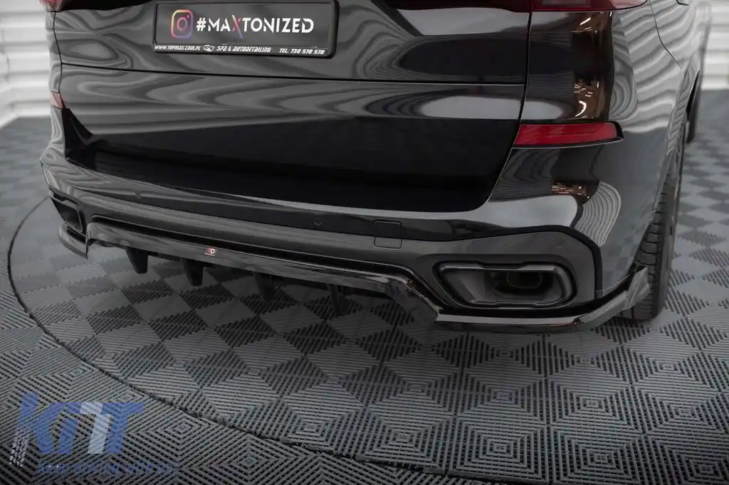 Spoiler Maxton Design potrivit pentru bara spate a BMW X5 G05 cu pachet M 2018-2023, lac negru-image-6144197