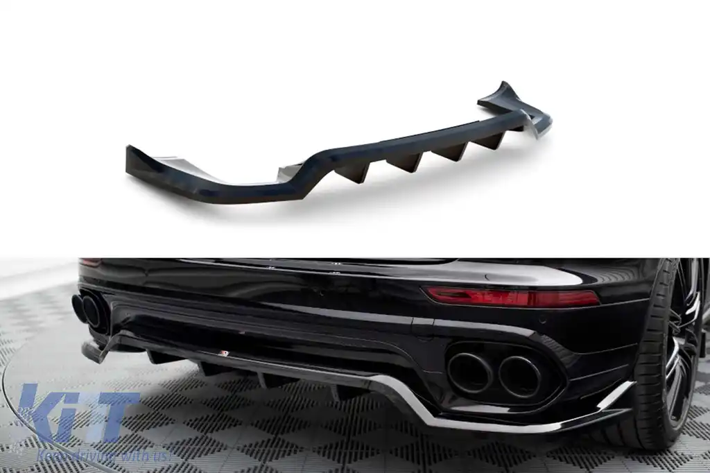 Spoiler Maxton Design potrivit pentru bara spate a Porsche Cayenne 2014-2018, lac negru