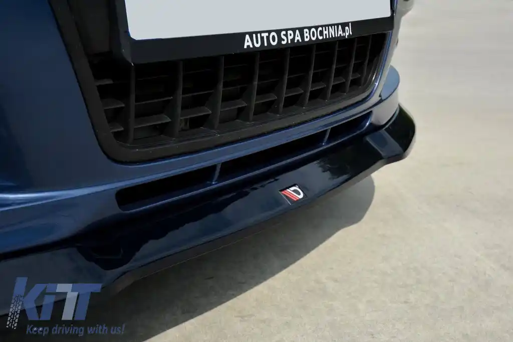 Spoiler Maxton Design potrivit pentru bara frontală S-Line pe Audi A6 C6 2004-2008, lac negru