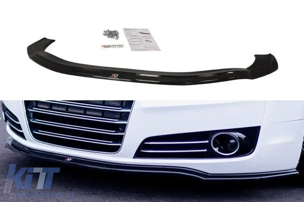 image-45-Spoiler Maxton Design potrivit pentru bara frontală standard a Audi A8 D4 2009-2013, lac negru