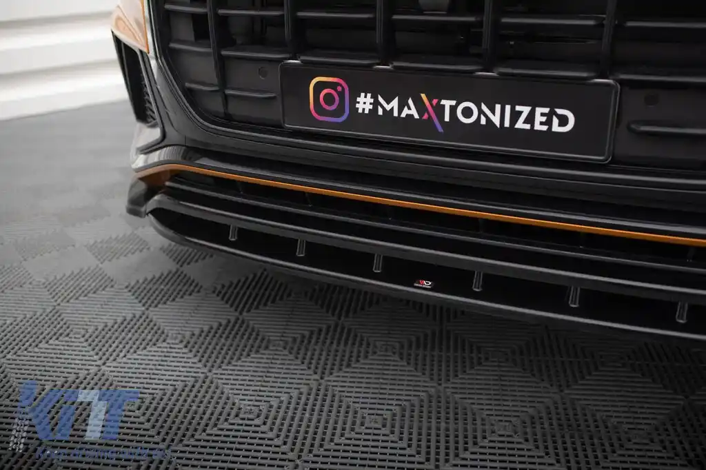 Spoiler Maxton Design potrivit pentru bara frontală S-Line pe Audi Q8 după 2018, culoare carbon-image-6140388