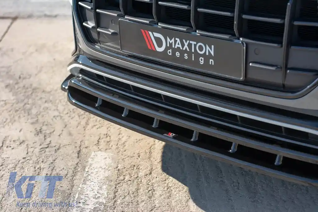 Spoiler Maxton Design potrivit pentru bara frontală S-Line pe Audi Q8 după 2018, culoare carbon-image-6140390