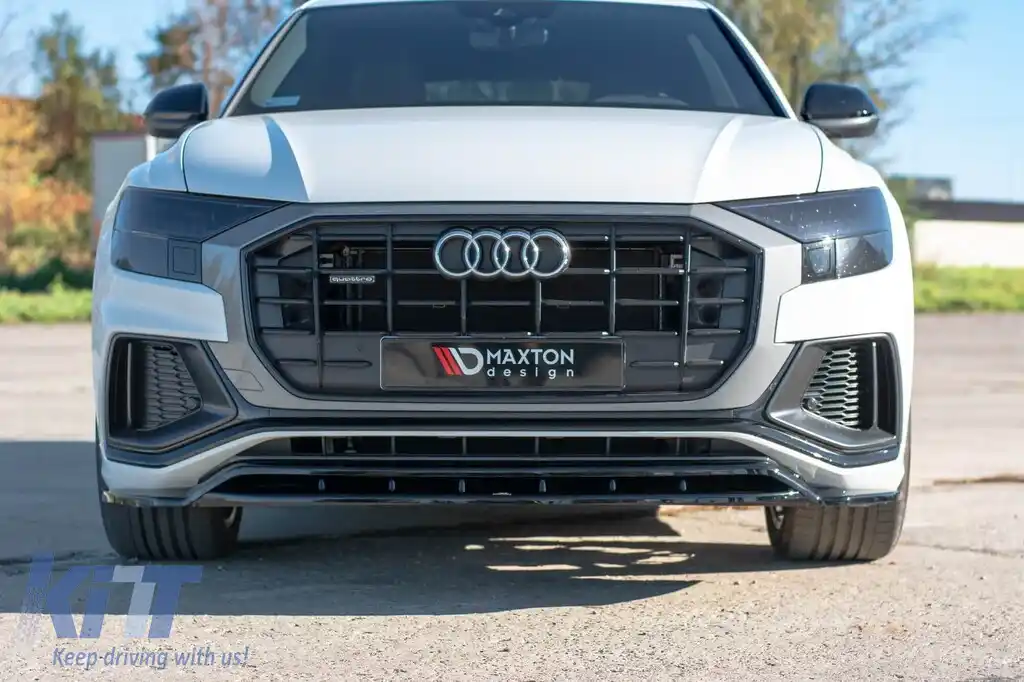 Spoiler Maxton Design potrivit pentru bara frontală S-Line pe Audi Q8 după 2018, culoare carbon-image-6140391