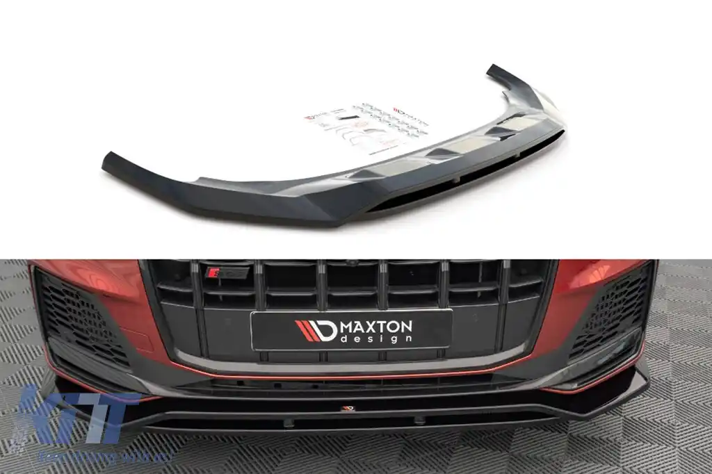 Spoiler Maxton Design potrivit pentru bara frontală S-Line a Audi Q7 S-Line, SQ7 după 2019, lac negru