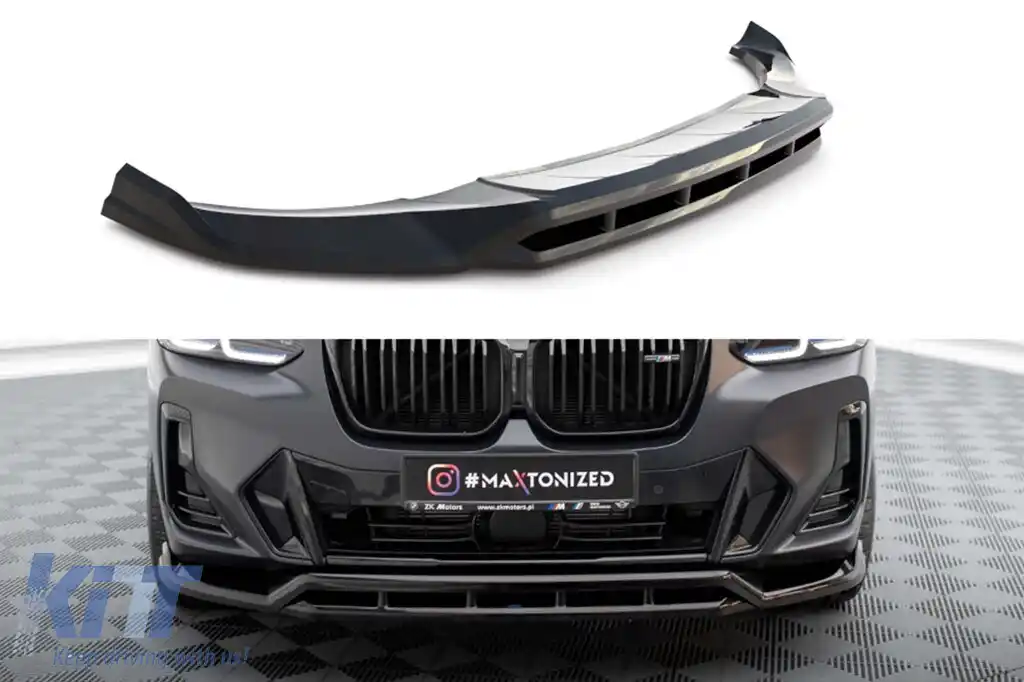 image-37-Spoiler Maxton Design potrivit pentru bara frontală a BMW X3 cu pachet M G01 după 2021, lac negru