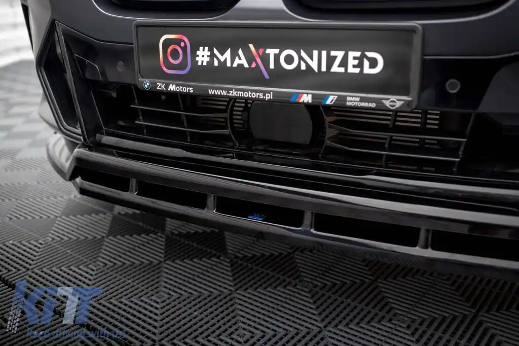 Spoiler Maxton Design potrivit pentru bara frontală a BMW X3 cu pachet M G01 după 2021, lac negru-image-6144028