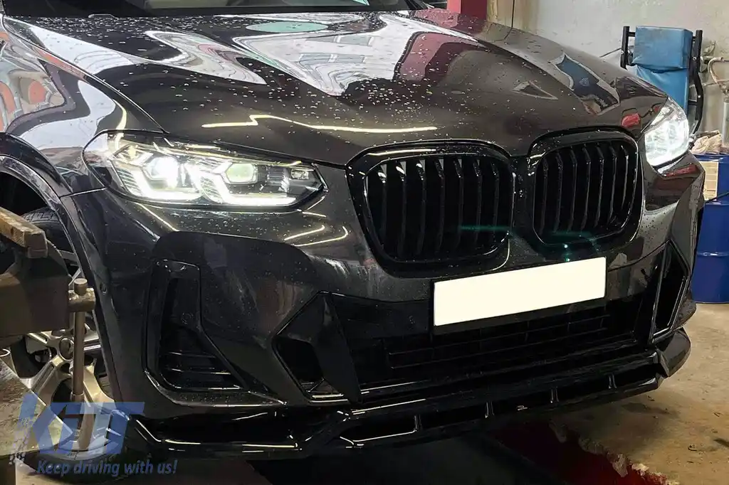 Spoiler Maxton Design potrivit pentru bara frontală a BMW X3 cu pachet M G01 după 2021, lac negru-image-6144031