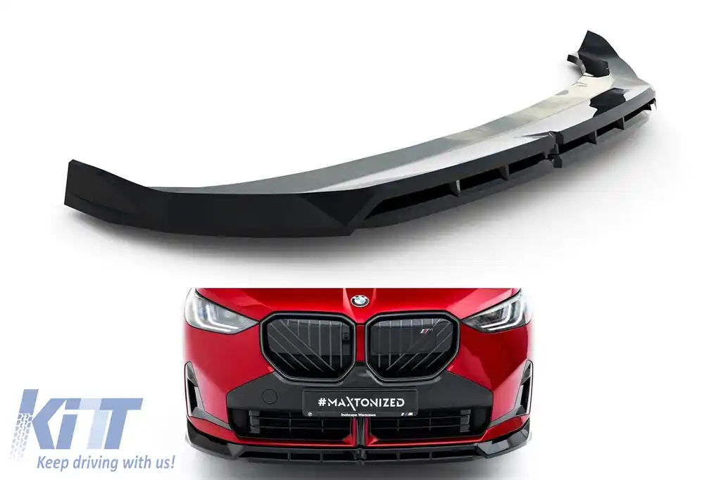 Spoiler Maxton Design potrivit pentru bara frontală a BMW X3 G45 cu pachet M după 2024, lac negru