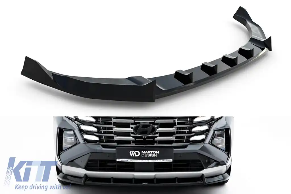 Spoiler Maxton Design potrivit pentru bara frontală a Hyundai Tucson MK4 Facelift după 2024, lac negru