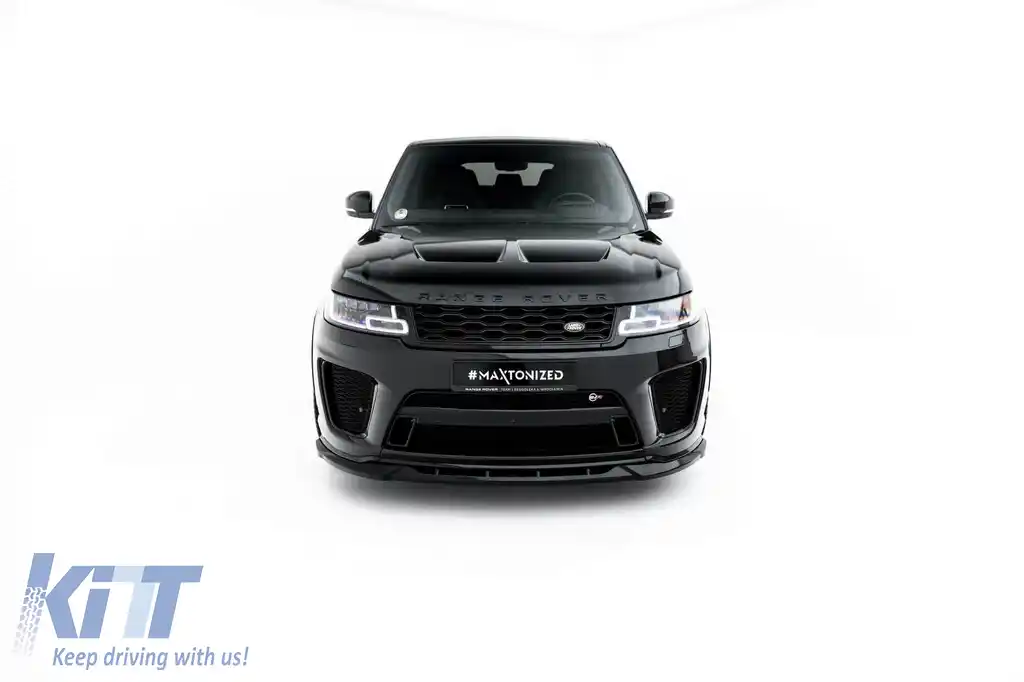 Spoiler Maxton Design potrivit pentru bara frontală SVR de la Land Rover Range Rover Mk2 Facelift 2018-2022, lac negru-image-6153189