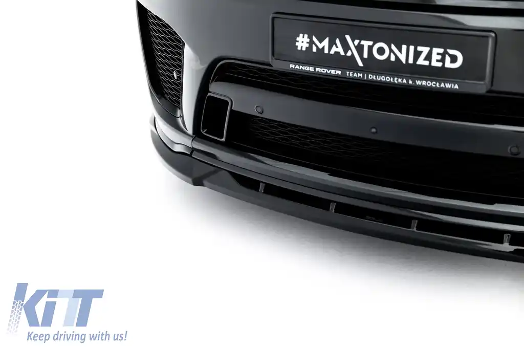 Spoiler Maxton Design potrivit pentru bara frontală SVR de la Land Rover Range Rover Mk2 Facelift 2018-2022, lac negru-image-6153190