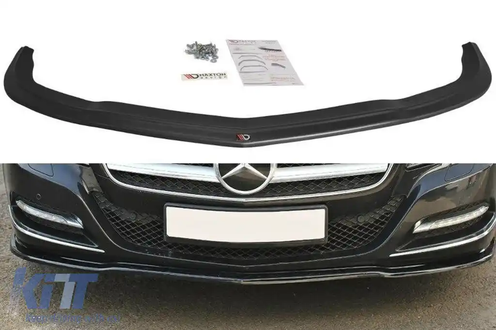 Spoiler Maxton Design potrivit pentru bara frontală standard a Mercedes CLS C218 2011-2014, lac negru