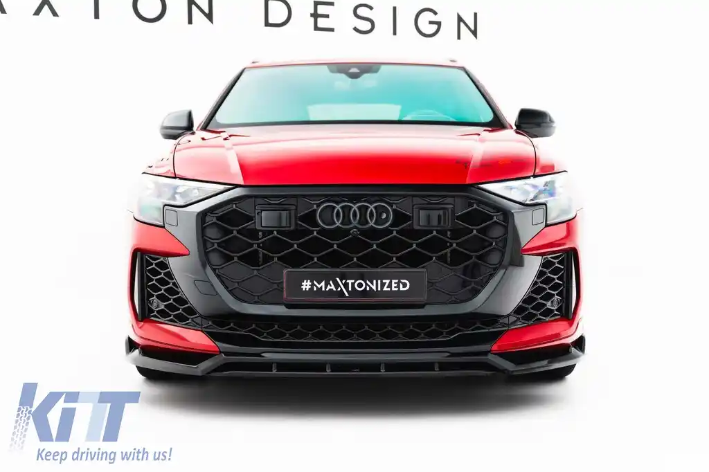 Spoiler Maxton Design potrivit pentru bara frontală a Audi RSQ8 după 2023, lac negru-image-6235863