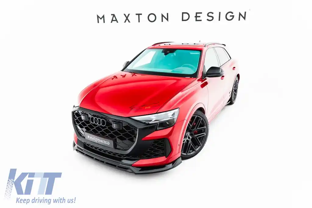 Spoiler Maxton Design potrivit pentru bara frontală a Audi RSQ8 după 2023, lac negru-image-6235865